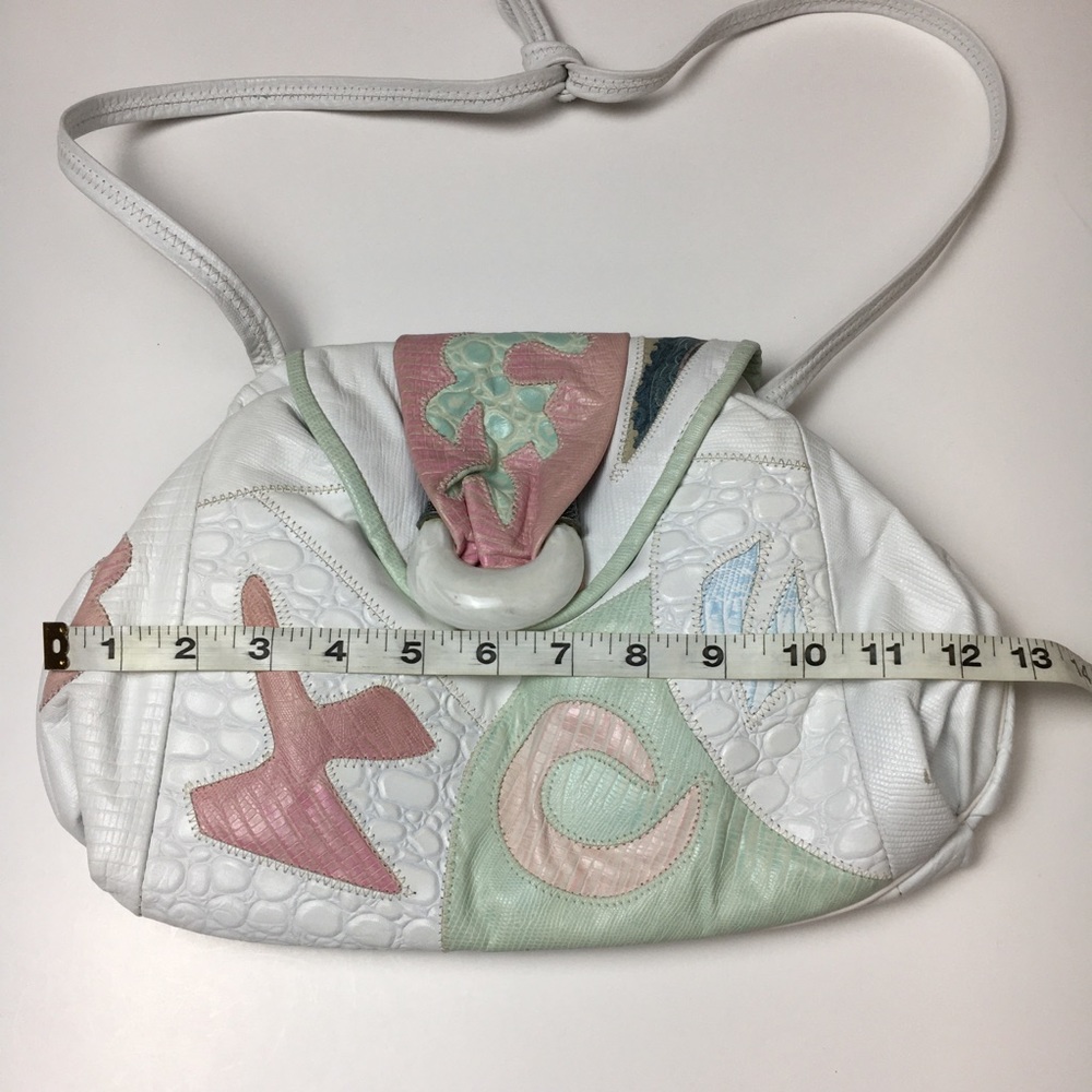 Vintage 80s Pastel Patchwork Crossbody Bag - Picture 7 of 8